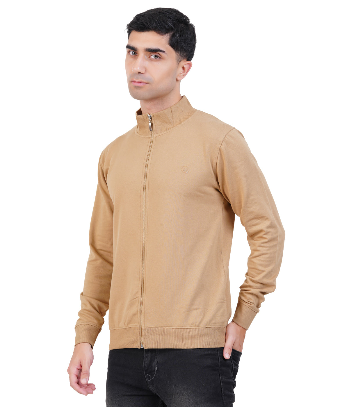 Brown High Neck Zipper