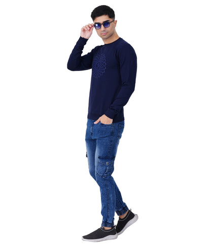 Blue Printed Sweat Shirts