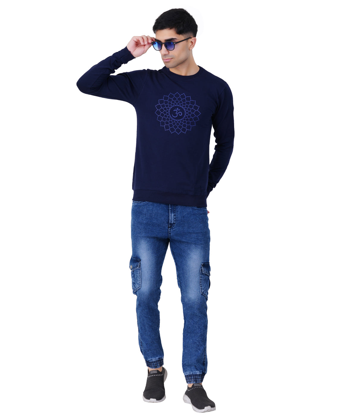Blue Printed Sweat Shirts