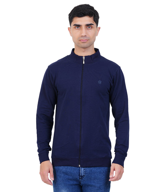 Blue High Neck Zipper