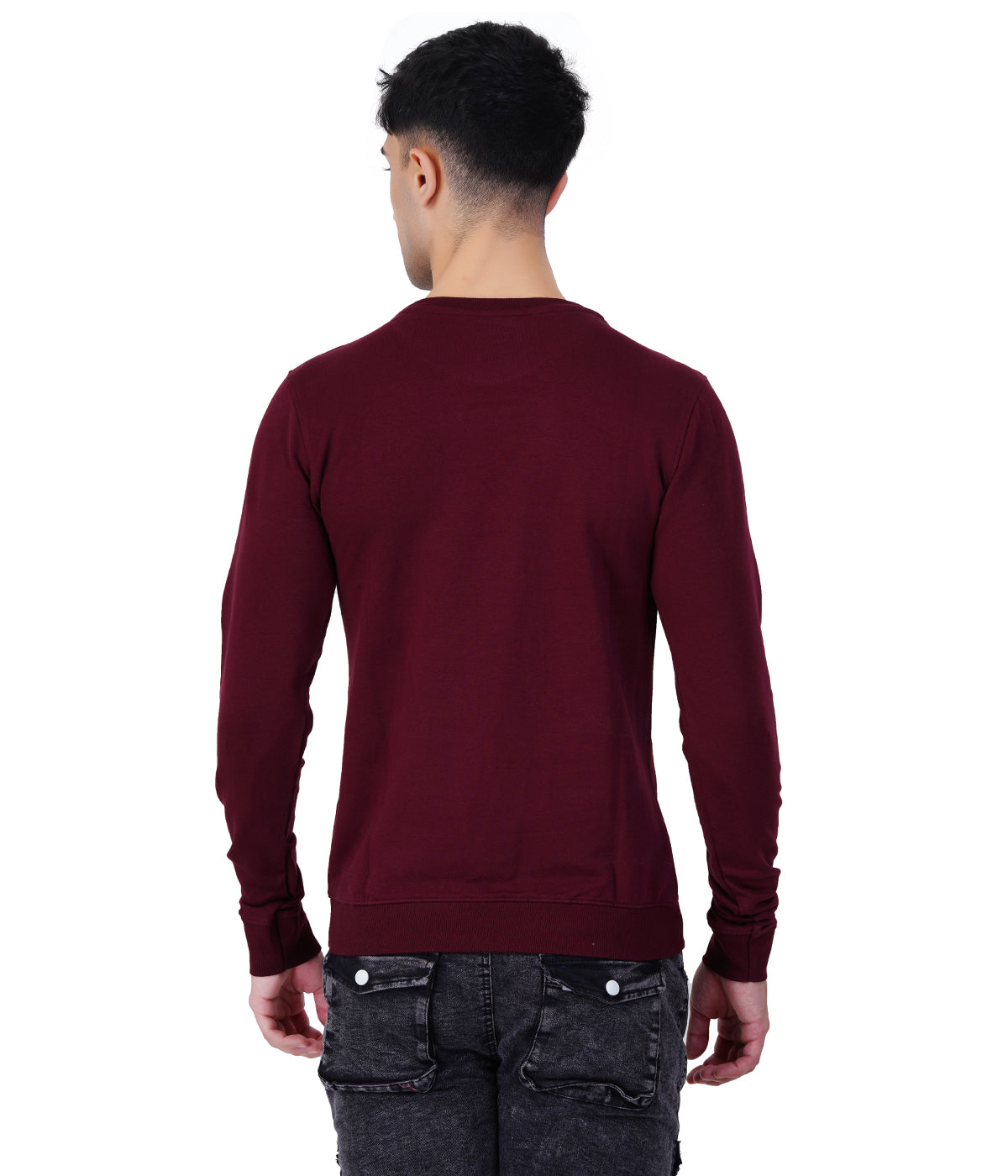 Wine Red Printed Sweat Shirts