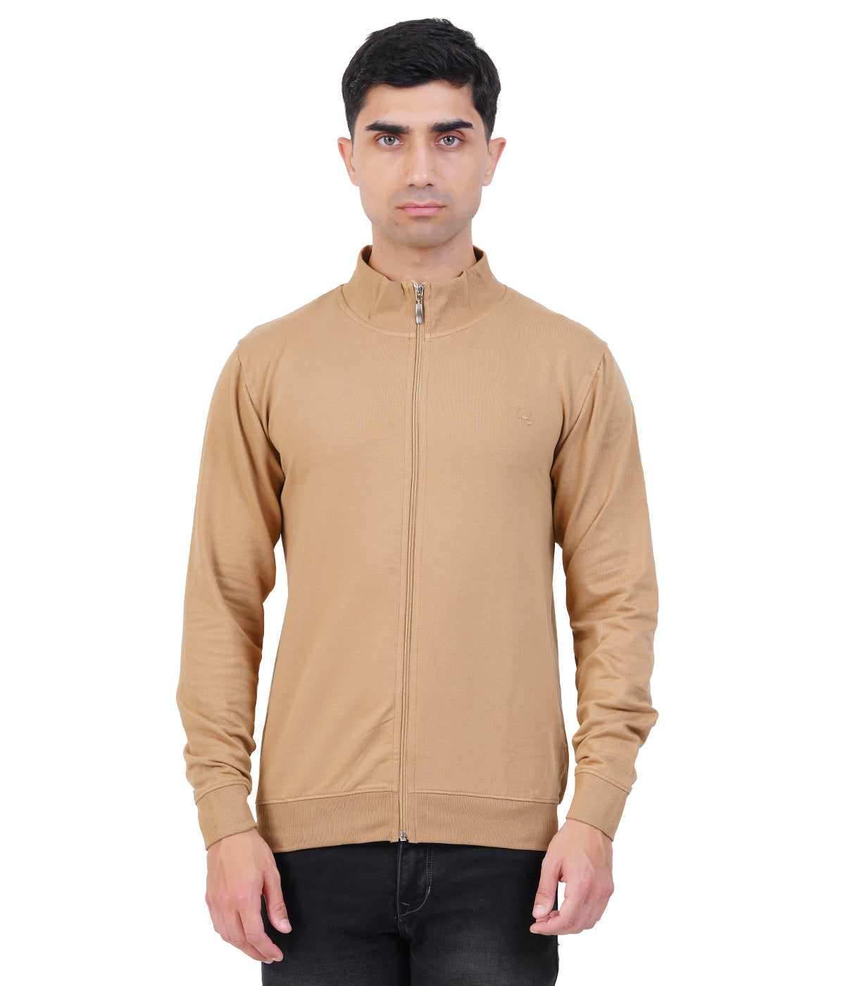 Brown High Neck Zipper