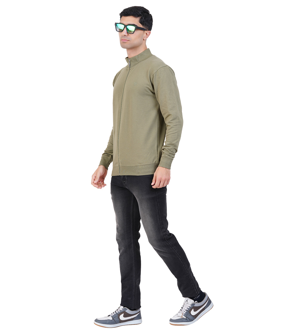 Green High Neck Zipper