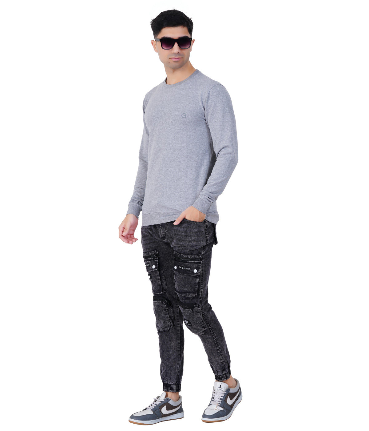 Grey Melange Sweat Shirts