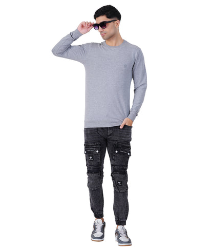 Grey Melange Sweat Shirts