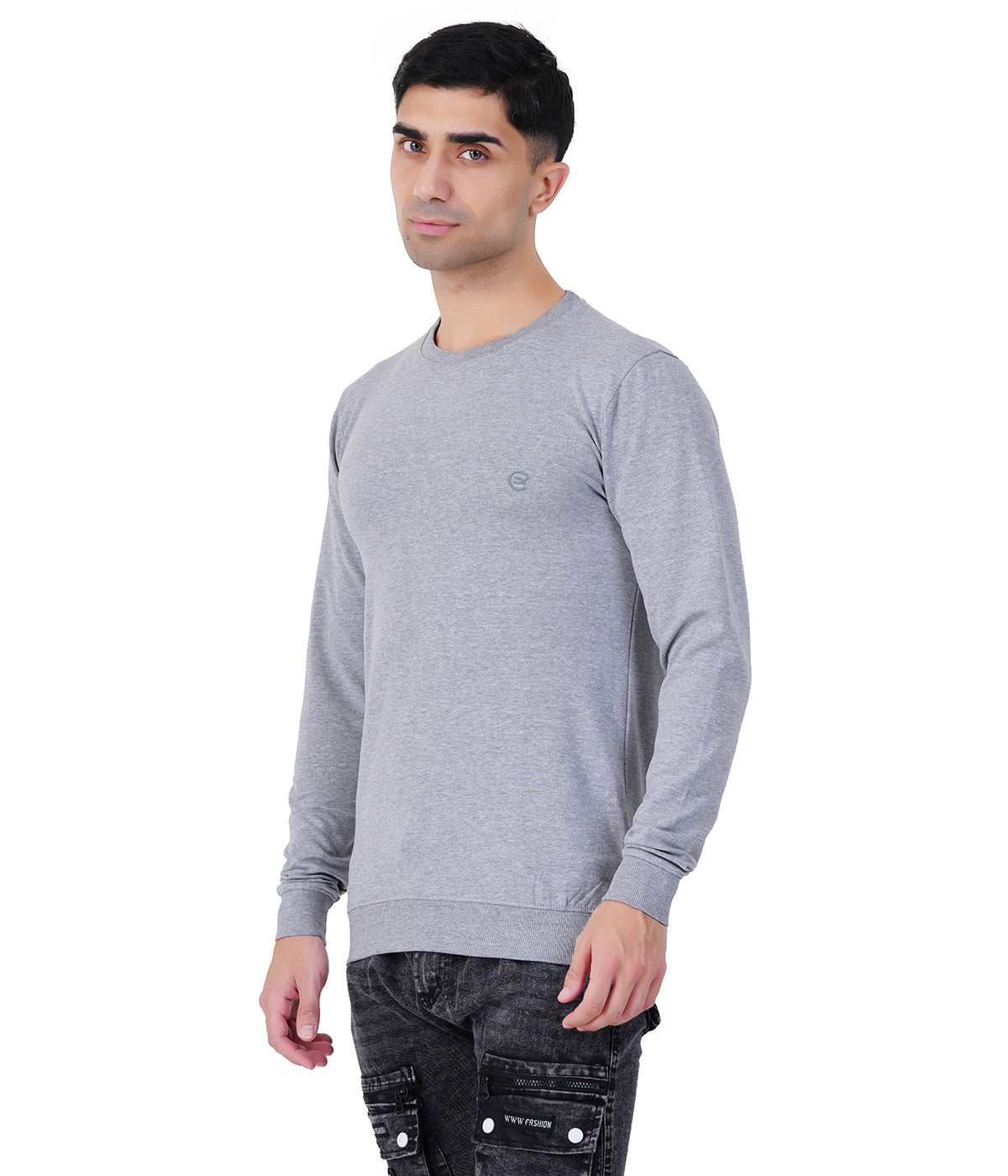 Grey Melange Sweat Shirts